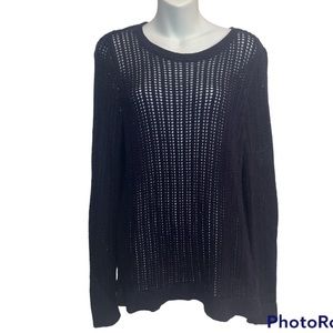 Talbots Cotton Sweater.  Size medium Navy Blue